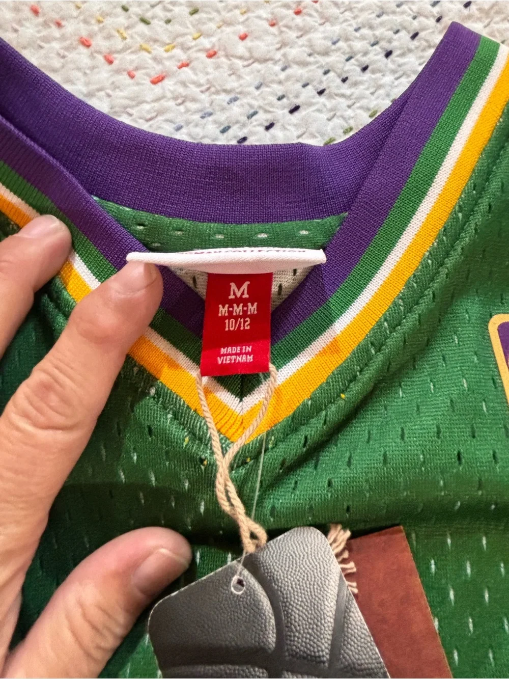 NBA Utah Jazz Green Purple Gold Karl Malone Kids Jersey #32